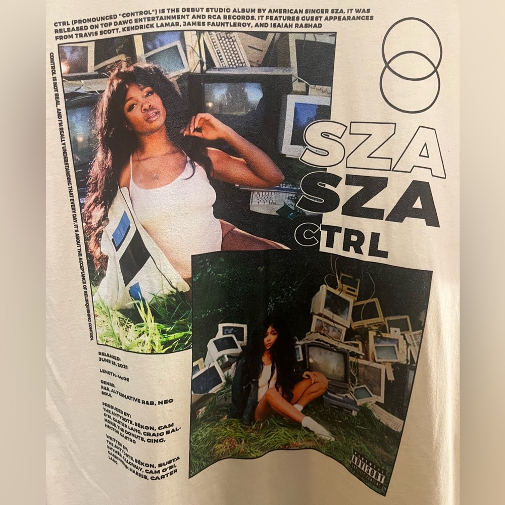 Sza ctrl album t-shirt